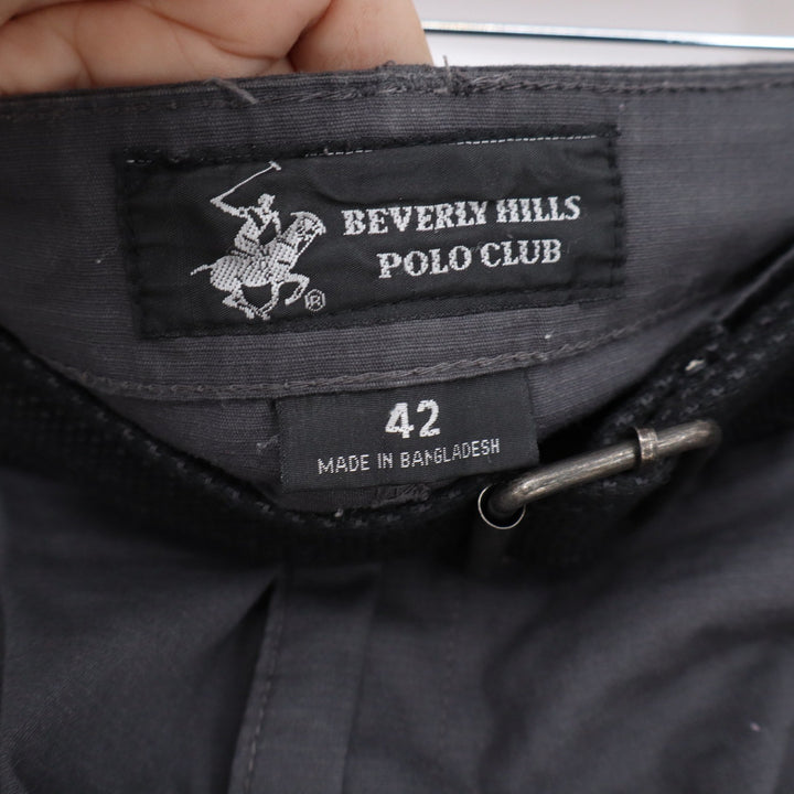 Beverly Hills Polo Club Cargo Shorts Mens 42 Grey Belted Utility Cotton Exc