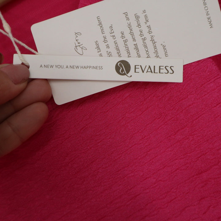 Evaless Hot Pink Textured Short Sleeve T-Shirt Dress Pockets Plus Size 2XL NEW