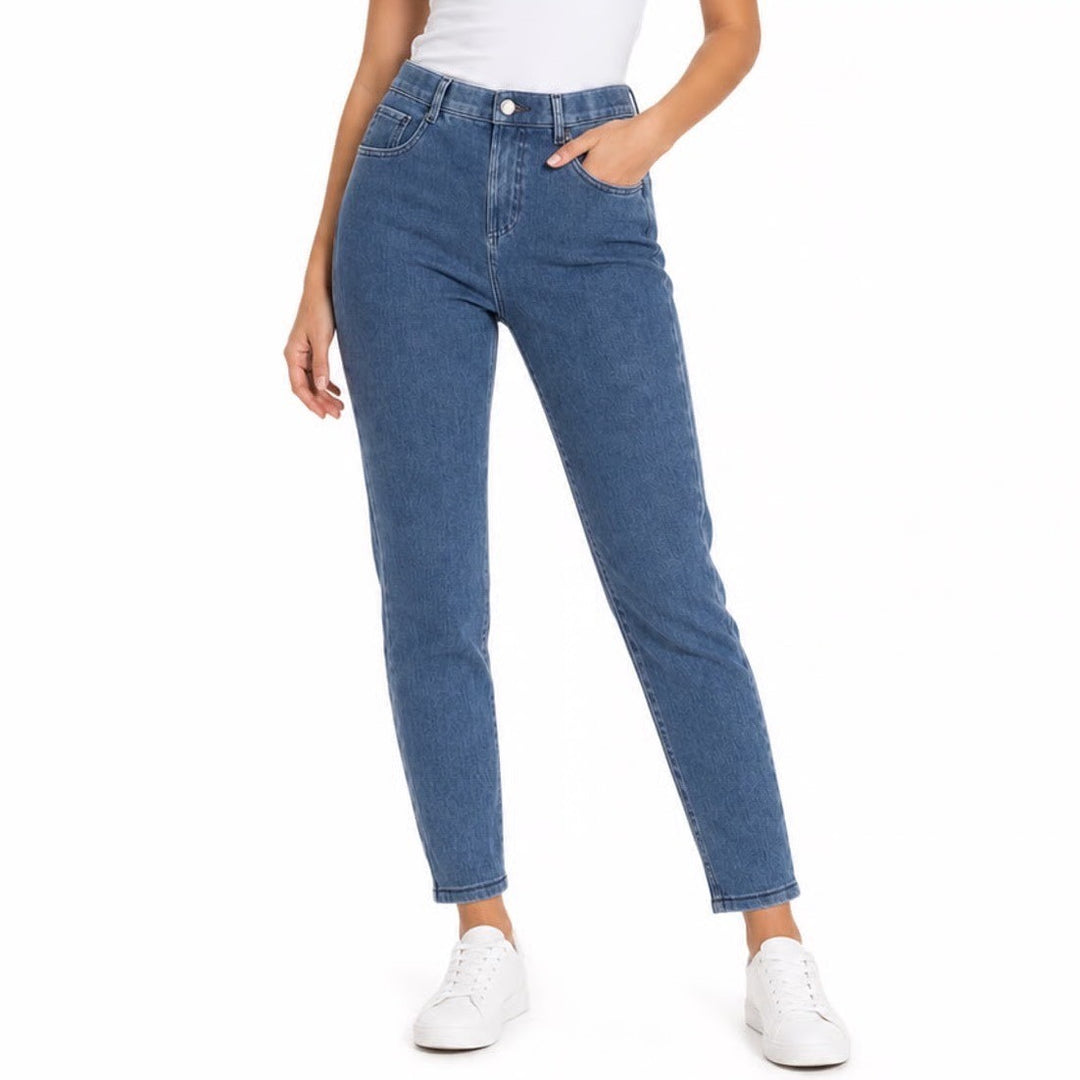 Halara Medium Wash Blue Denim Leggings Jeggings High Waisted Skinny Size M 7/8