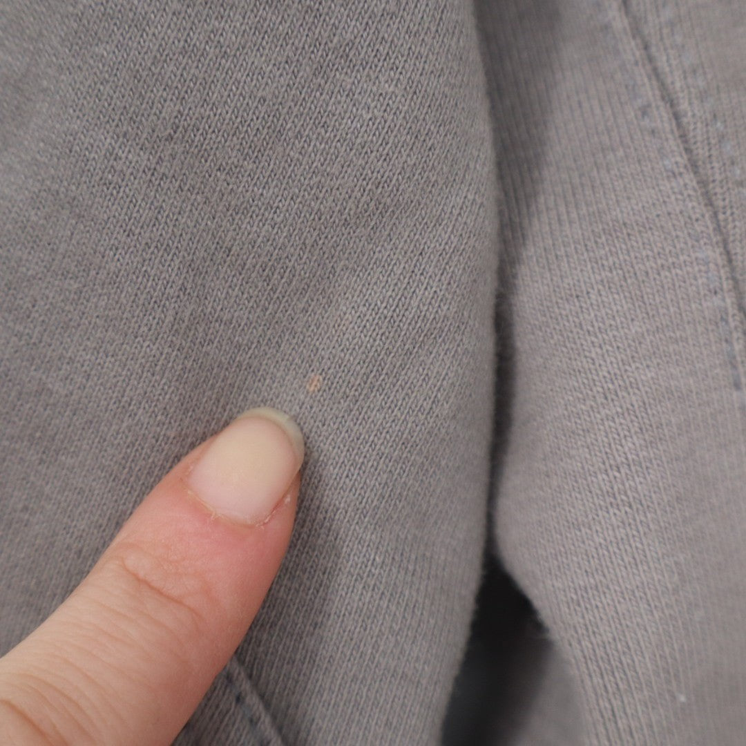 American Giant Hoodie Mens Small Beige Cotton Kangaroo Pockets Thumb Hole Sleeve