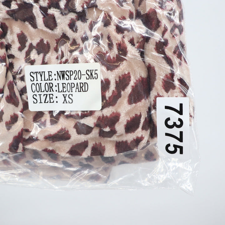 Naked Wardrobe The Statement Leopard Print Mini Skirt XS Brown Tan