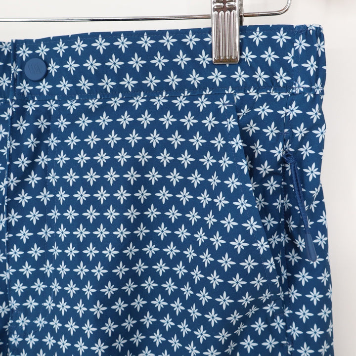 VRST Mens Resort Short 6" Deep Denim Print Blue Floral Stretch Size S NEW