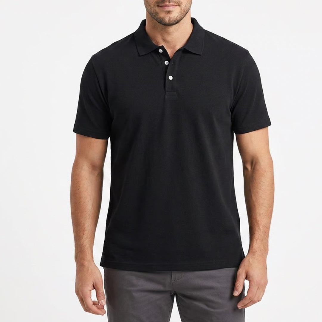 Polo Shirt Mens 2XL Black Moisture Wicking Golf Tennis Performance Short Sleeve