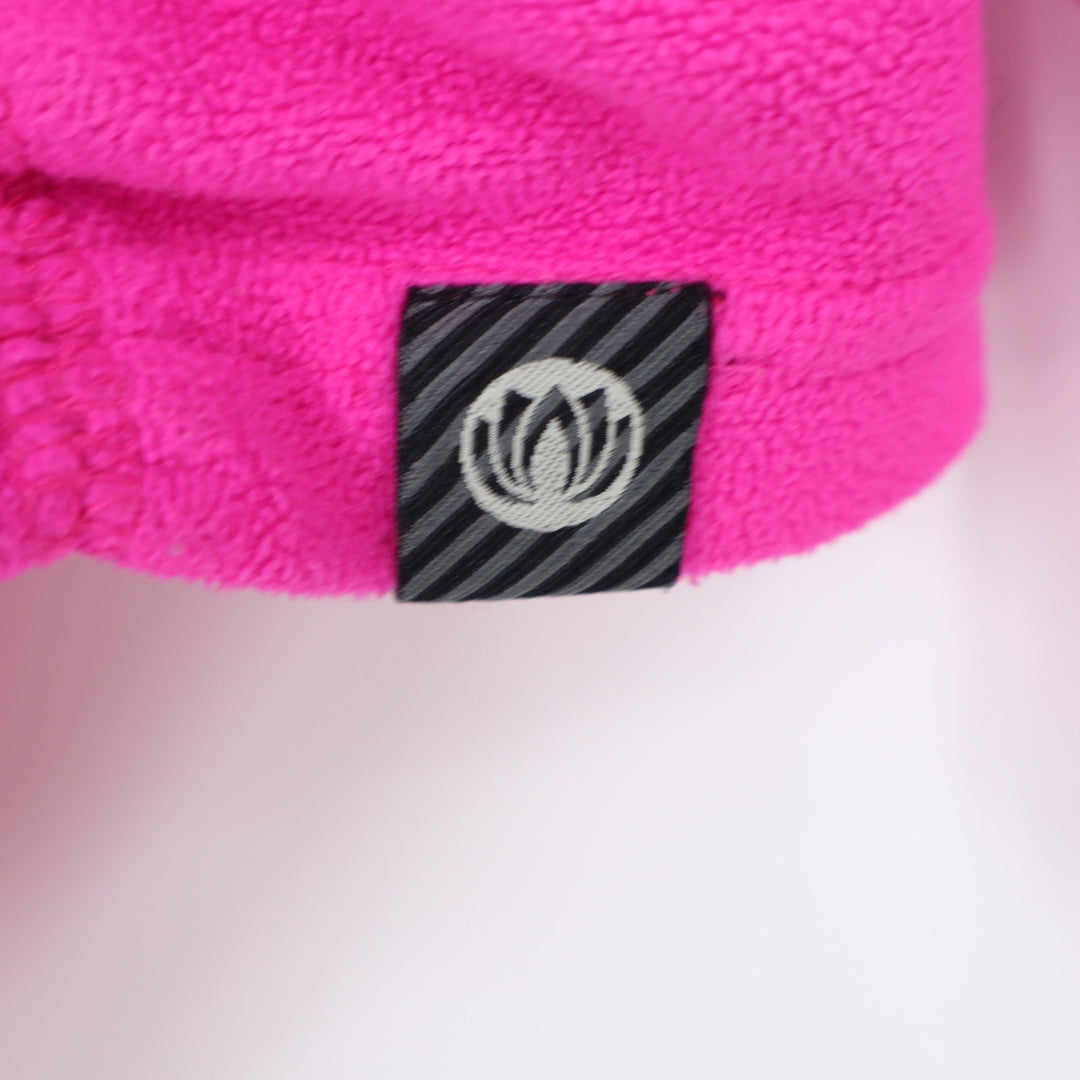 Hot Pink Fleece Mock Neck Ruched Pullover Top Size M