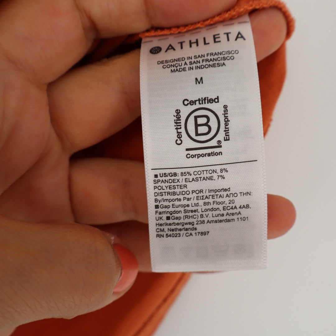 Athleta Renew Support Tank Burnt Orange Ruched Side Sleeveless Top Medium