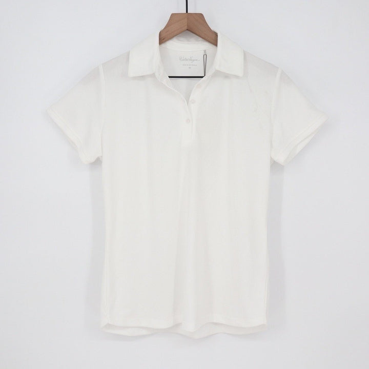 Walter Hagen Womens XXL Pure White Flutter Sleeve Golf Polo Shirt NWT