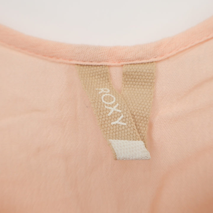 Roxy Camisole Top Womens Peach Adjustable Spaghetti Strap Split Neck Pullover
