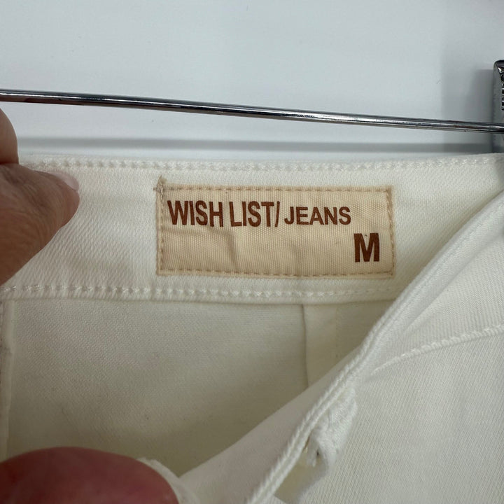 Wish List Jeans White Flare Leg High Waist Denim Pants Size M