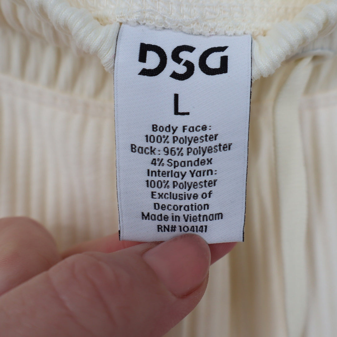 DSG Womens So Soft Ottoman Jogger Light Cream Ribbed Pants Size L