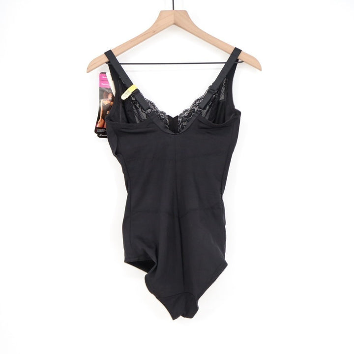 Maidenform Ultra-Firm Tummy Control Shapewear Bodysuit Womens 38DD Black Stretch