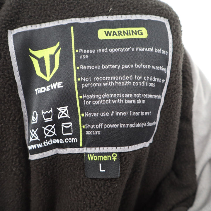 TideWe Womens Heated Fleece Jacket Black Full Zip Battery Pack Included Size L
