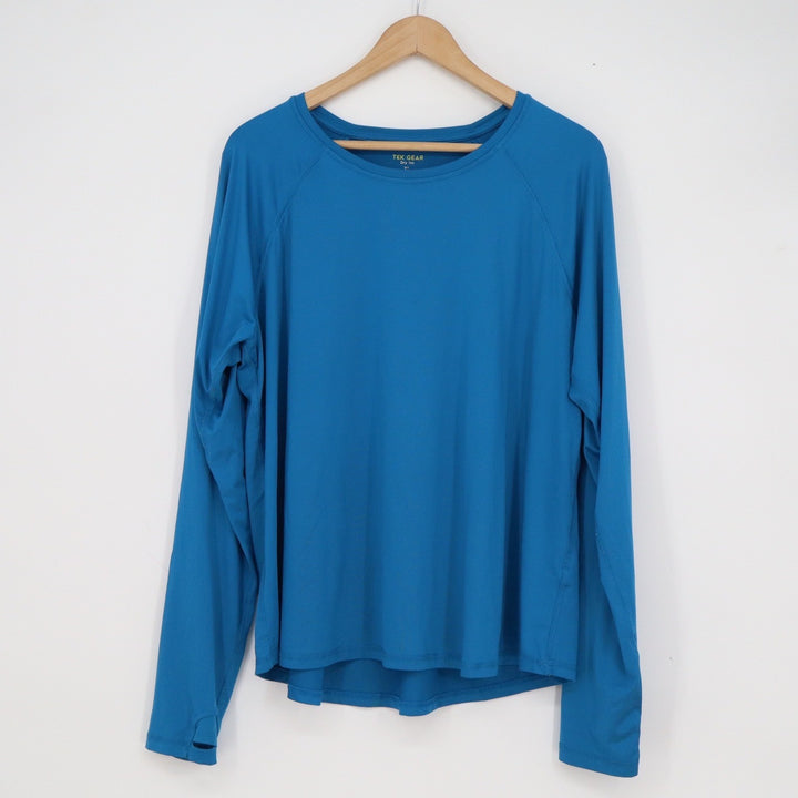 Tek Gear Dry Tek Women's XL Blue Long Sleeve Active Shirt Thumbholes