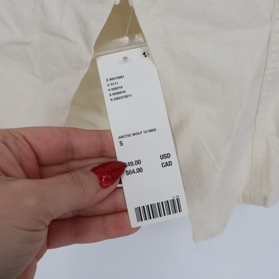 Urban Outfitters UO Sari Vest Women Small Off White Halter Neck Linen Hook & Eye