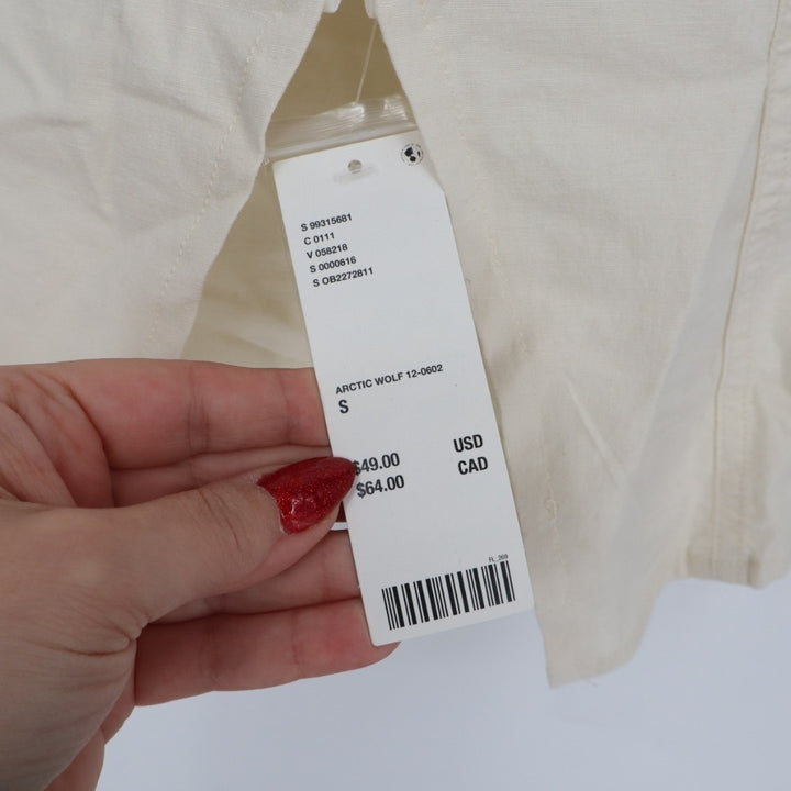Urban Outfitters UO Sari Vest Women Small Off White Halter Neck Linen Hook & Eye