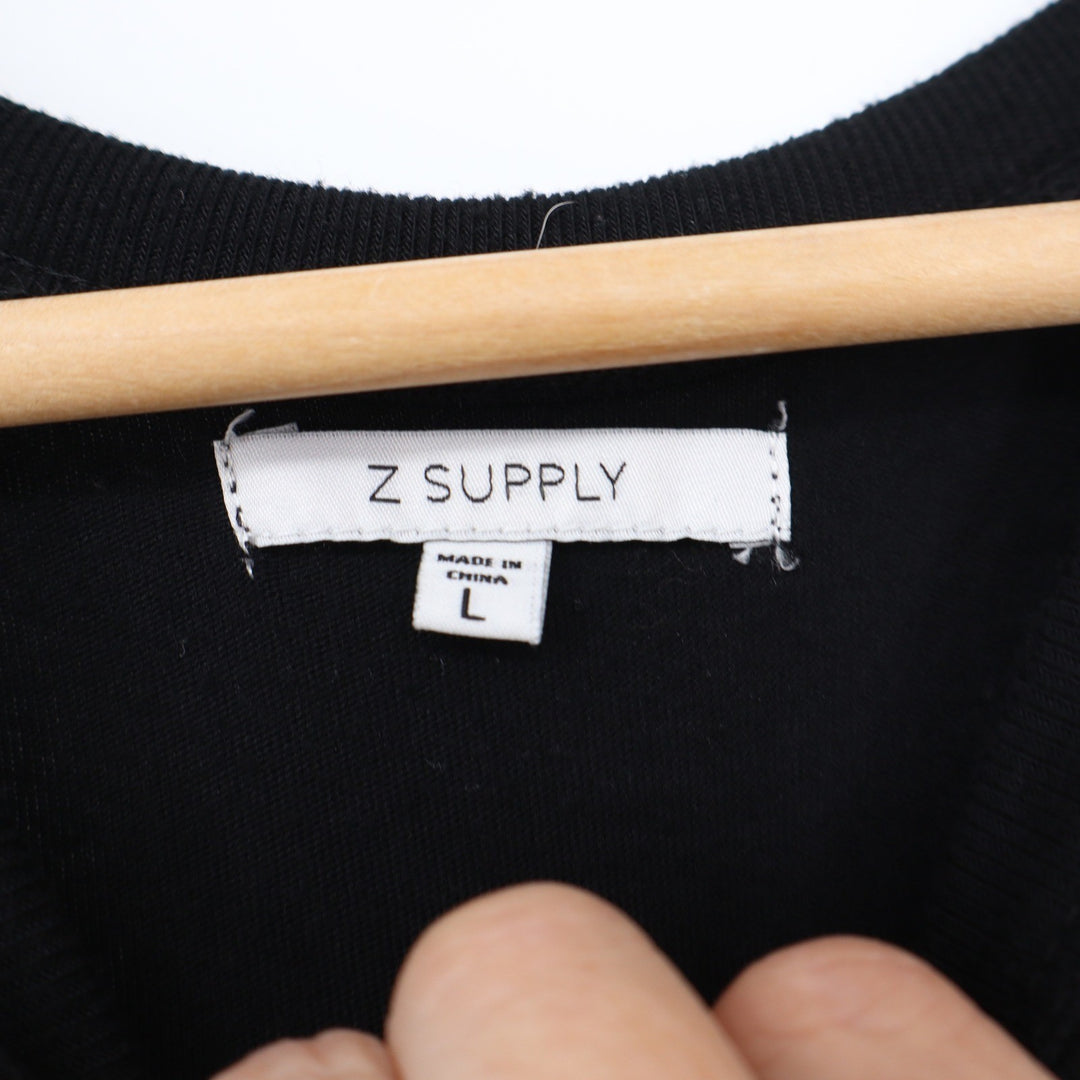Z Supply Black High Neck Racerback Tank Mini Dress Womens Large
