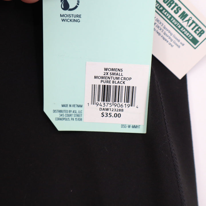 DSG Womens Momentum Crop Leggings Pure Black XXS New