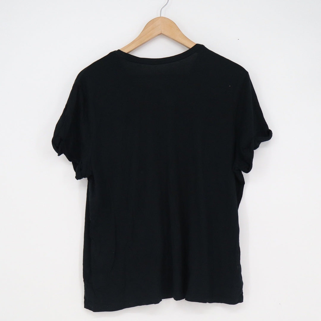 A New Day Black Short Sleeve Crew Neck Cotton Modal Blend T-Shirt Womens Large