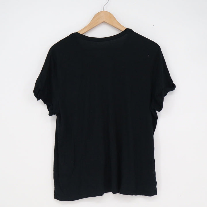 A New Day Black Short Sleeve Crew Neck Cotton Modal Blend T-Shirt Womens Large