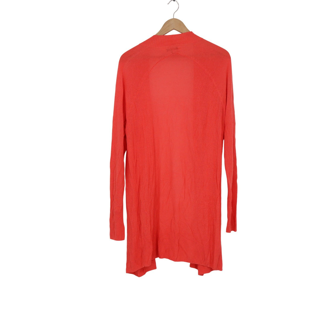 Apt 9 Womens Coral Orange Rayon Open Front Longline Cardigan Sweater Size M