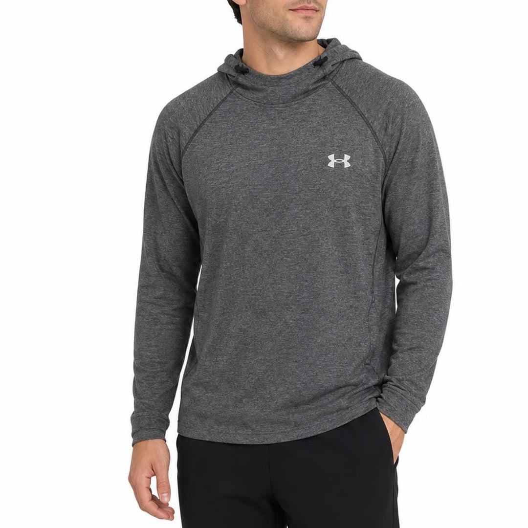 Under Armour Mens ColdGear Fitted Hoodie Charcoal Grey Heathered Large