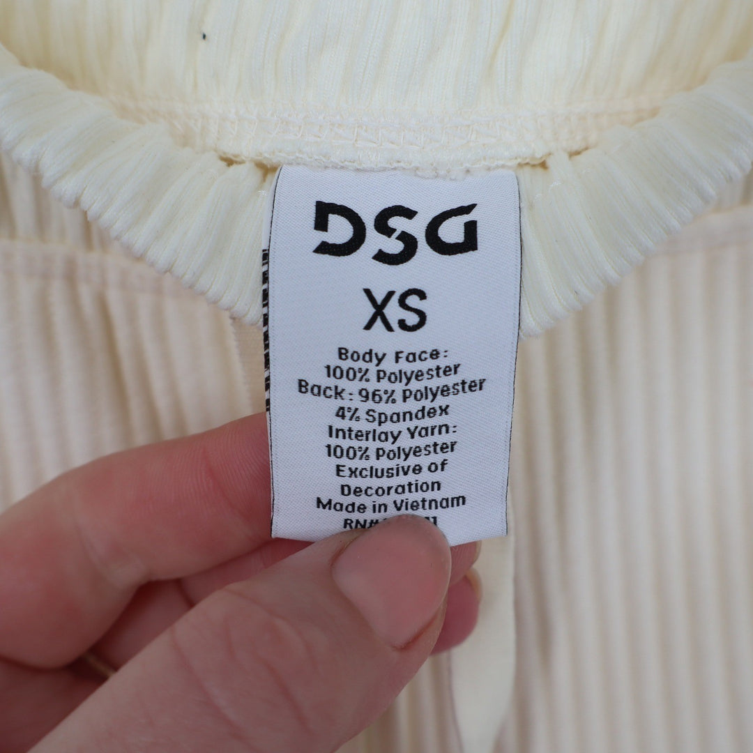 DSG So Soft Ottoman Jogger Womens XS Light Cream High Rise Ribbed Sweatpants NEW