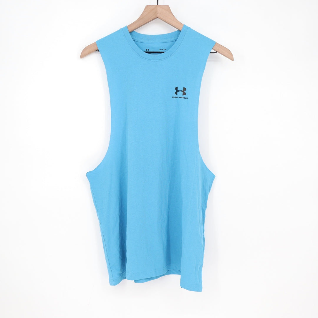 Under Armour Mens Blue Muscle Tank Top Loose Fit Sleeveless Gym Shirt Size M
