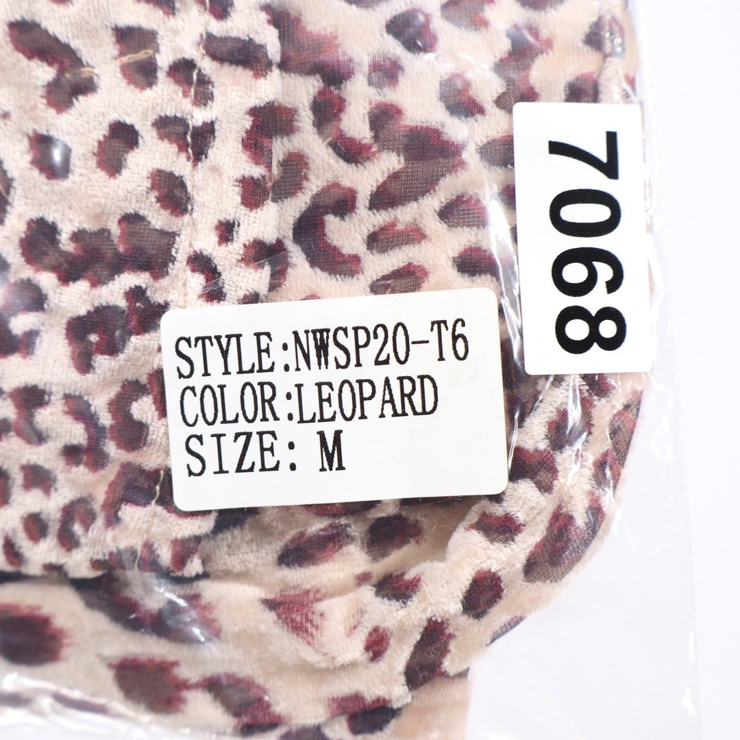 Naked Wardrobe The Statement Leopard Print Crop Top Long Sleeve Medium