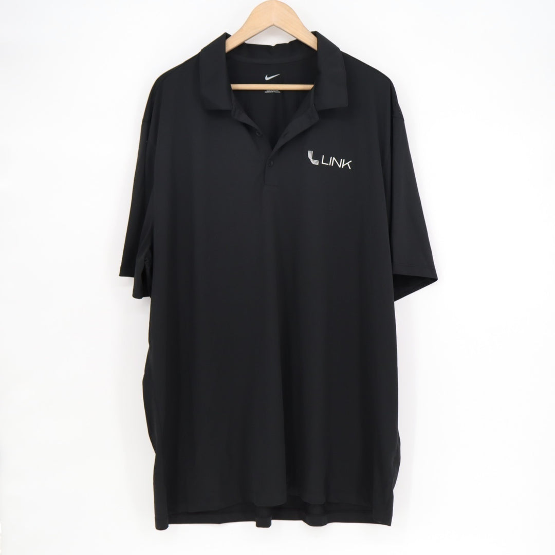 Nike Dri-FIT Legacy Link Polo Shirt Mens 2XL Black Short Sleeve Golf Tennis