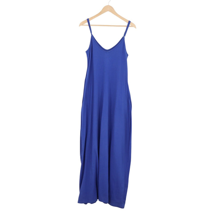Royal Blue V-Neck Maxi Slip Dress Sleeveless Adjustable Straps Size S