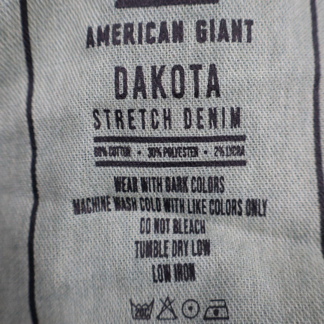 American Giant Dakota Jeans Mens 34x30 Blue Denim Preppy Cotton Stretch Straight
