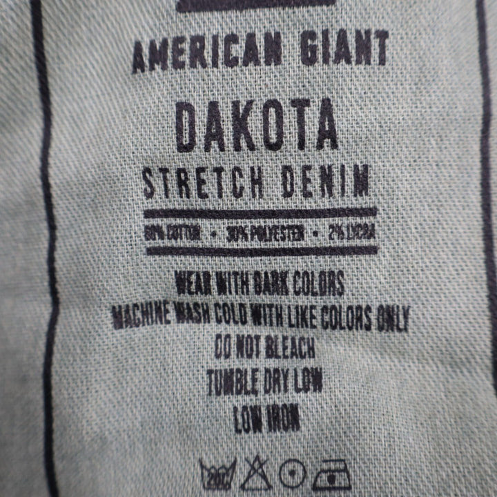 American Giant Dakota Jeans Mens 34x30 Blue Denim Preppy Cotton Stretch Straight