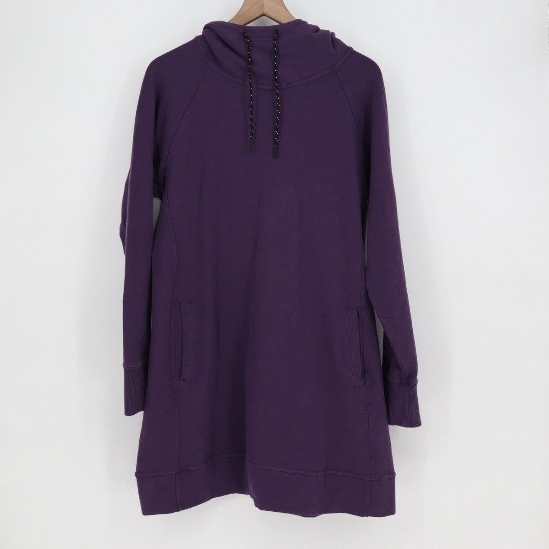 American Giant Hoodie Dress Womens XL Purple Cotton Stretch Long Sleeve Pullover