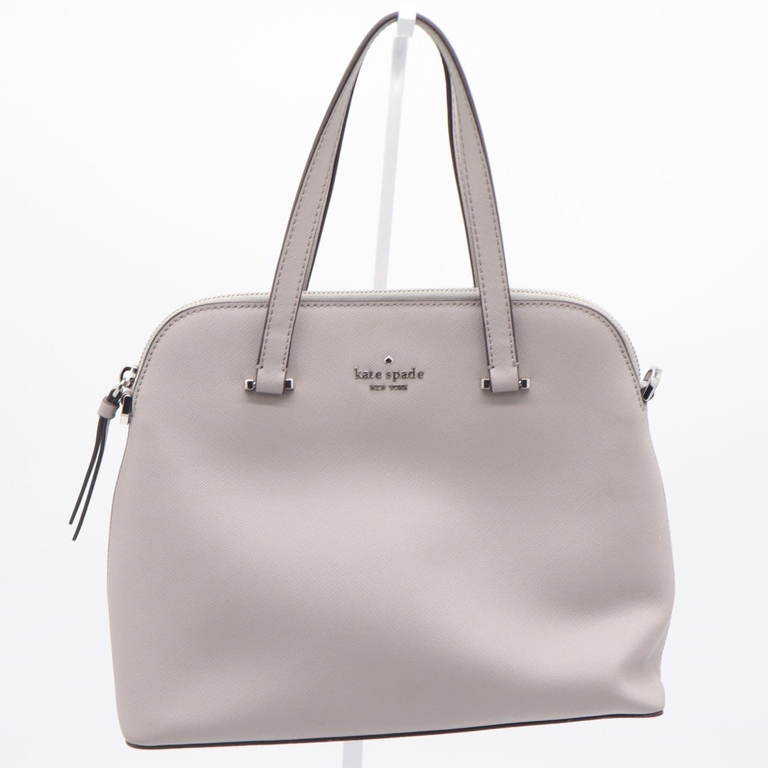 Kate Spade Satchel Womens Medium Larchmont Avenue Dome Gray Leather Crossbody