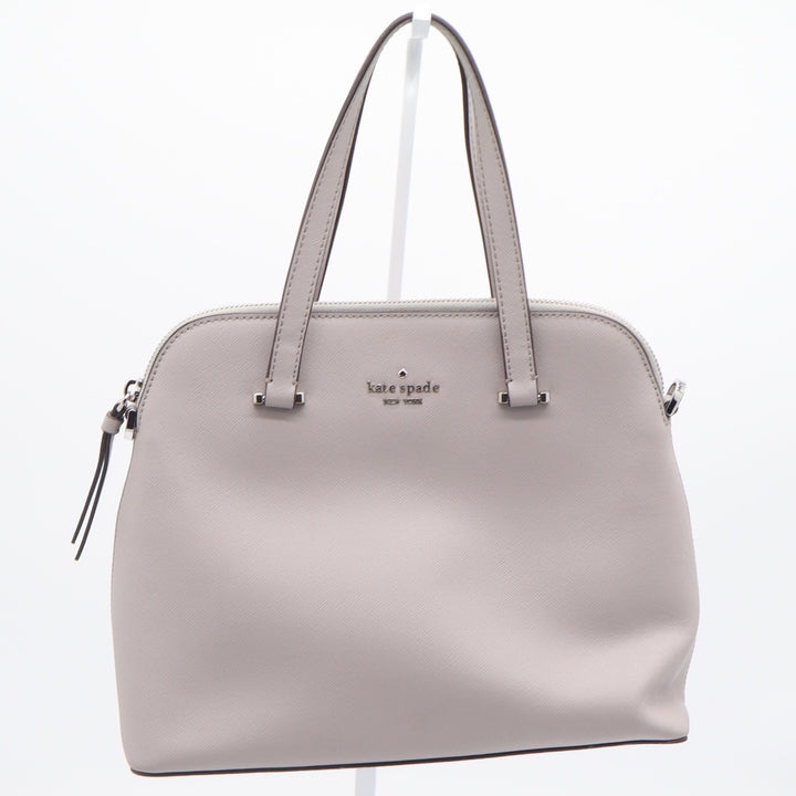 Kate Spade Satchel Womens Medium Larchmont Avenue Dome Gray Leather Crossbody