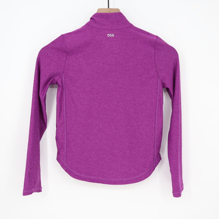 DSG Girls Movement LS 1/4 Zip Pullover Vibrant Violet Heather Size S 8-9