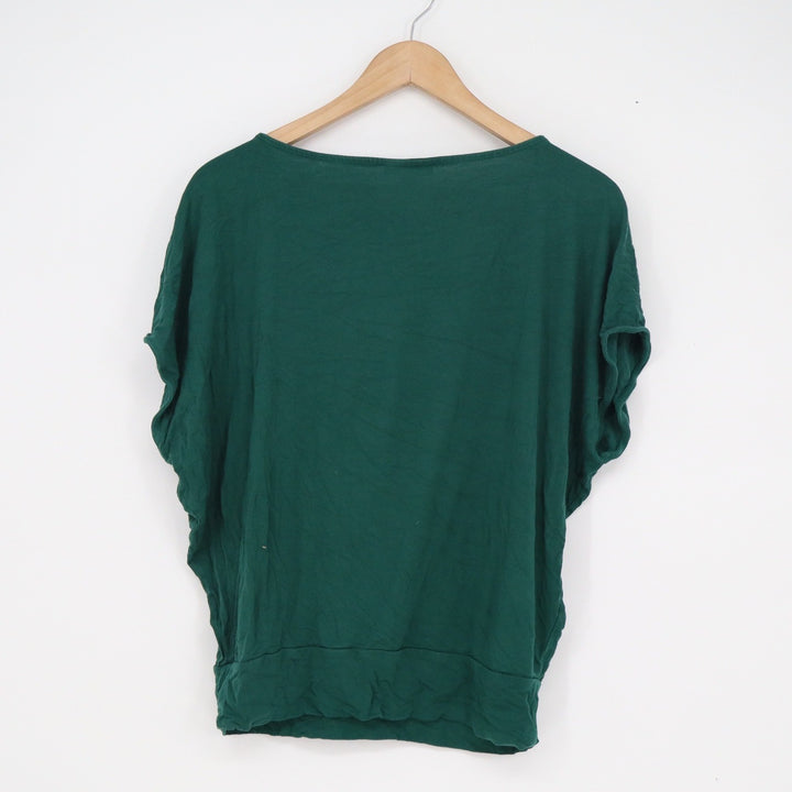 Alfani Womens Forest Green Dolman Sleeve Banded Hem Knit Top Small