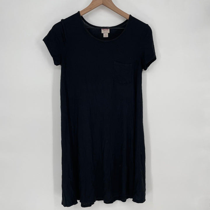 Mossimo Supply Co Black Pocket T Shirt Dress Size M Rayon Spandex Short Sleeve