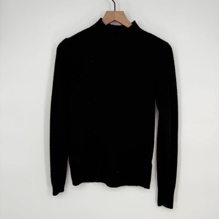 Nordstrom Halogen Sweater Womens XS Black Acrylic Stretch Super Soft Mock Neck