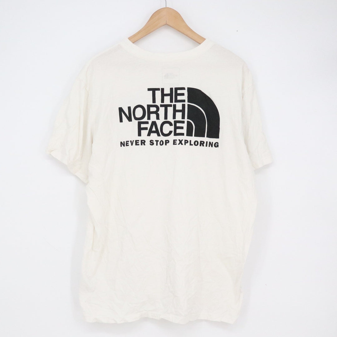 The North Face Mens XL White Graphic T-Shirt Never Stop Exploring Short Sleeve
