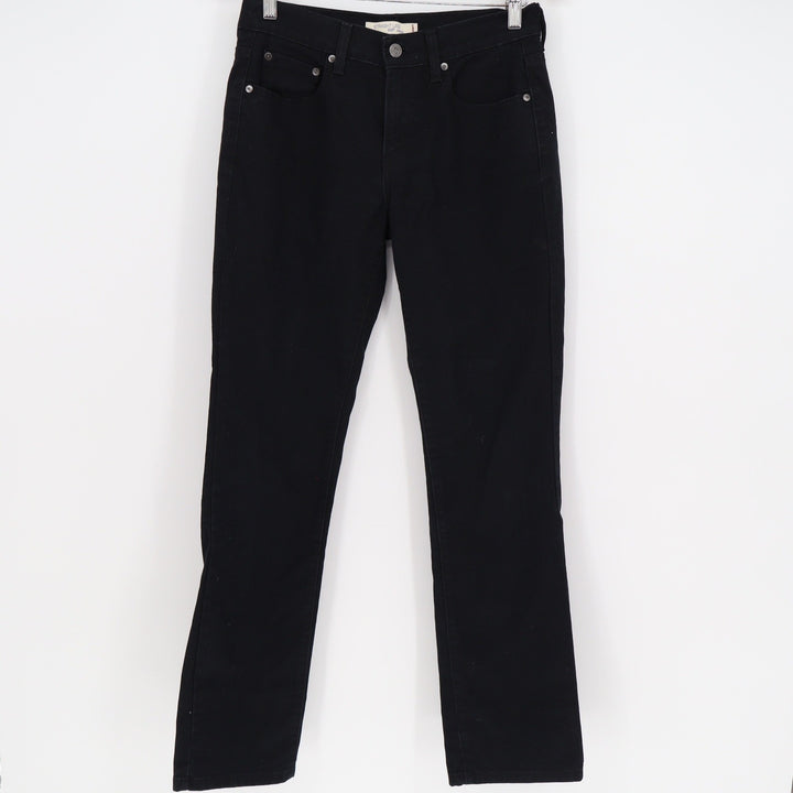 Levi's 505 Straight Leg Jeans Womens 4 Medium Black Stretch Denim Pants
