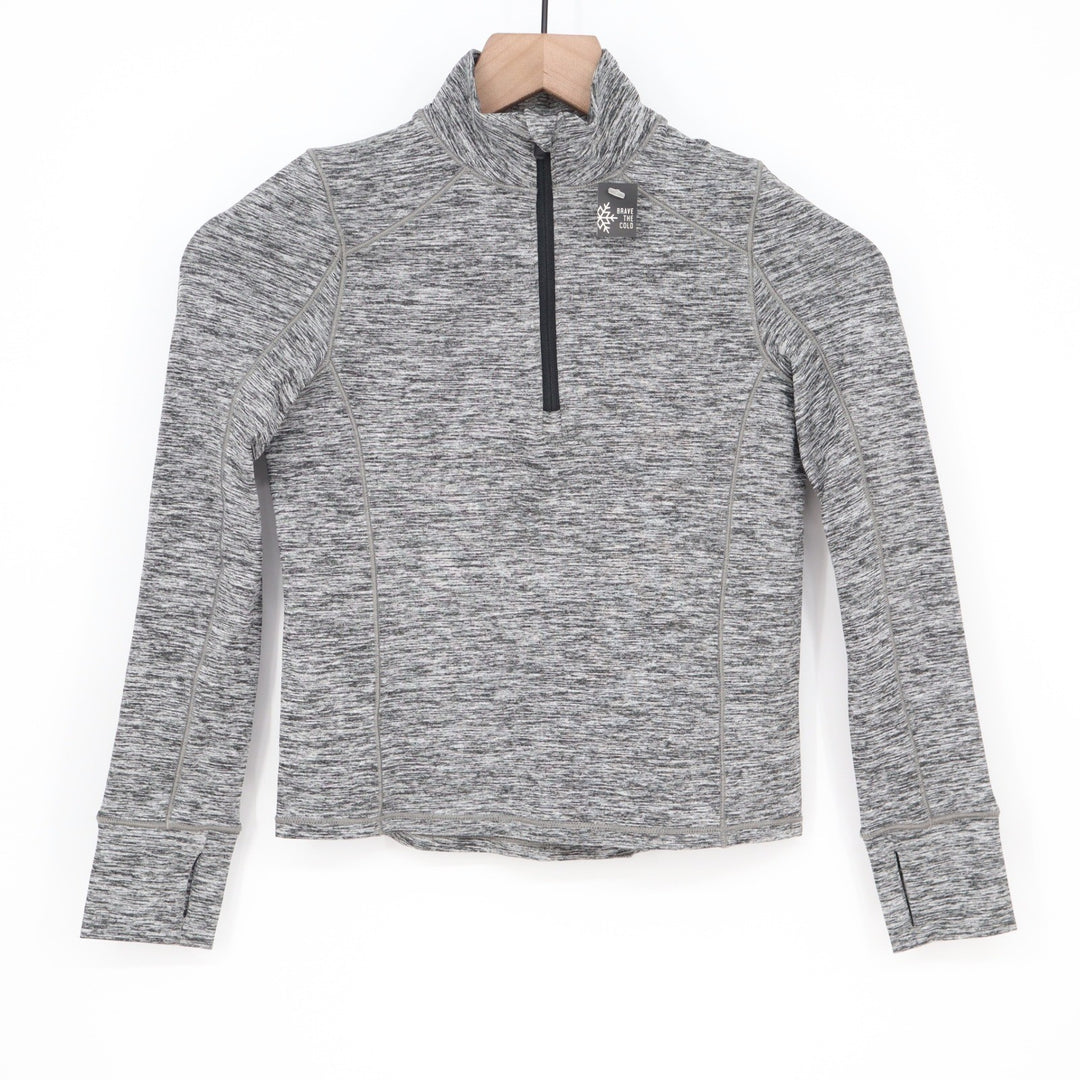 DSG Girls CWC 1/4 Zip Pullover Pure Black Spacedye Compression Top Size S 8-9