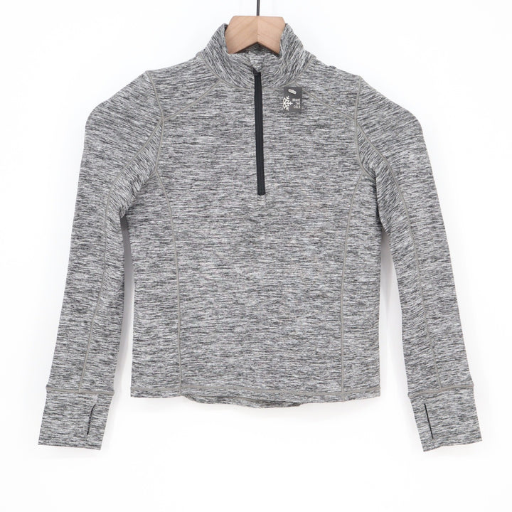 DSG Girls CWC 1/4 Zip Pullover Pure Black Spacedye Compression Top Size S 8-9