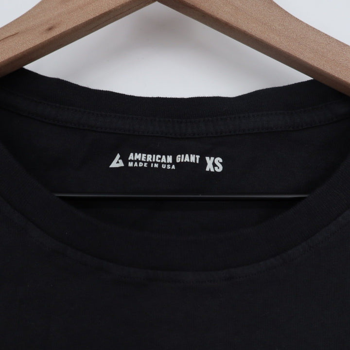 American Giant Black Crew Neck Short Sleeve T Shirt Made in USA XS
