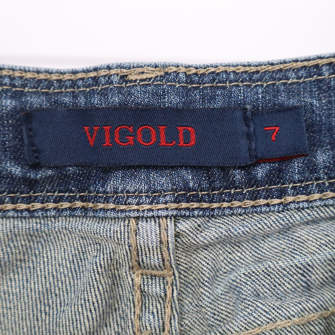 Vigold Blue Denim Straight Leg Jeans Medium Wash Flap Pocket Size 7
