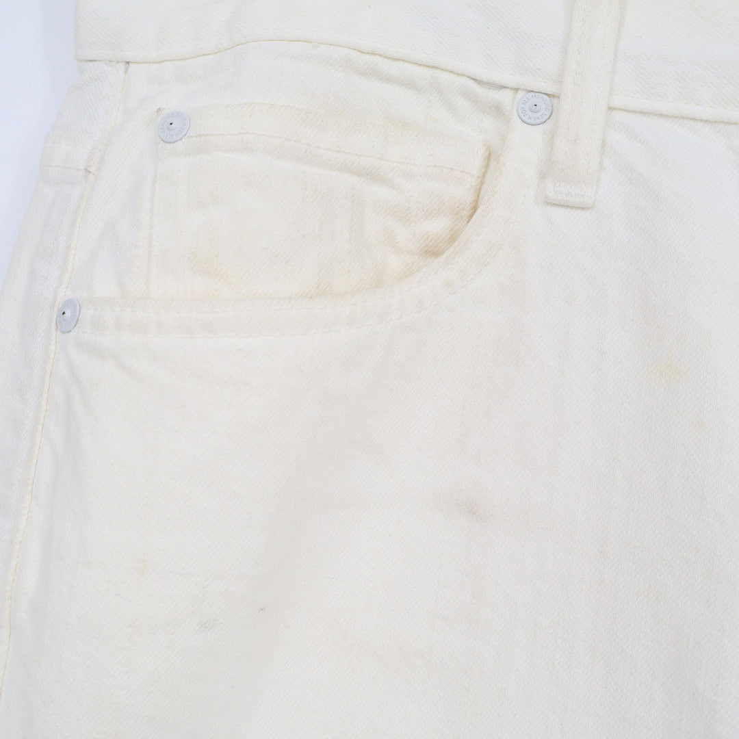 7 For All Mankind Paxtyn Skinny Jeans Mens 34 White Cotton ATA13948A USA Made