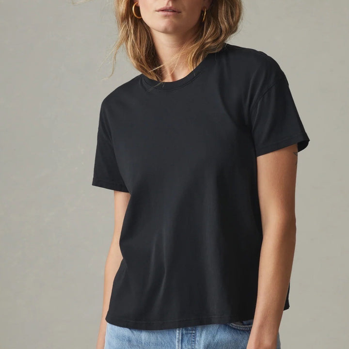 American Giant Classic Black Cotton Crew Neck T Shirt Made in USA XS