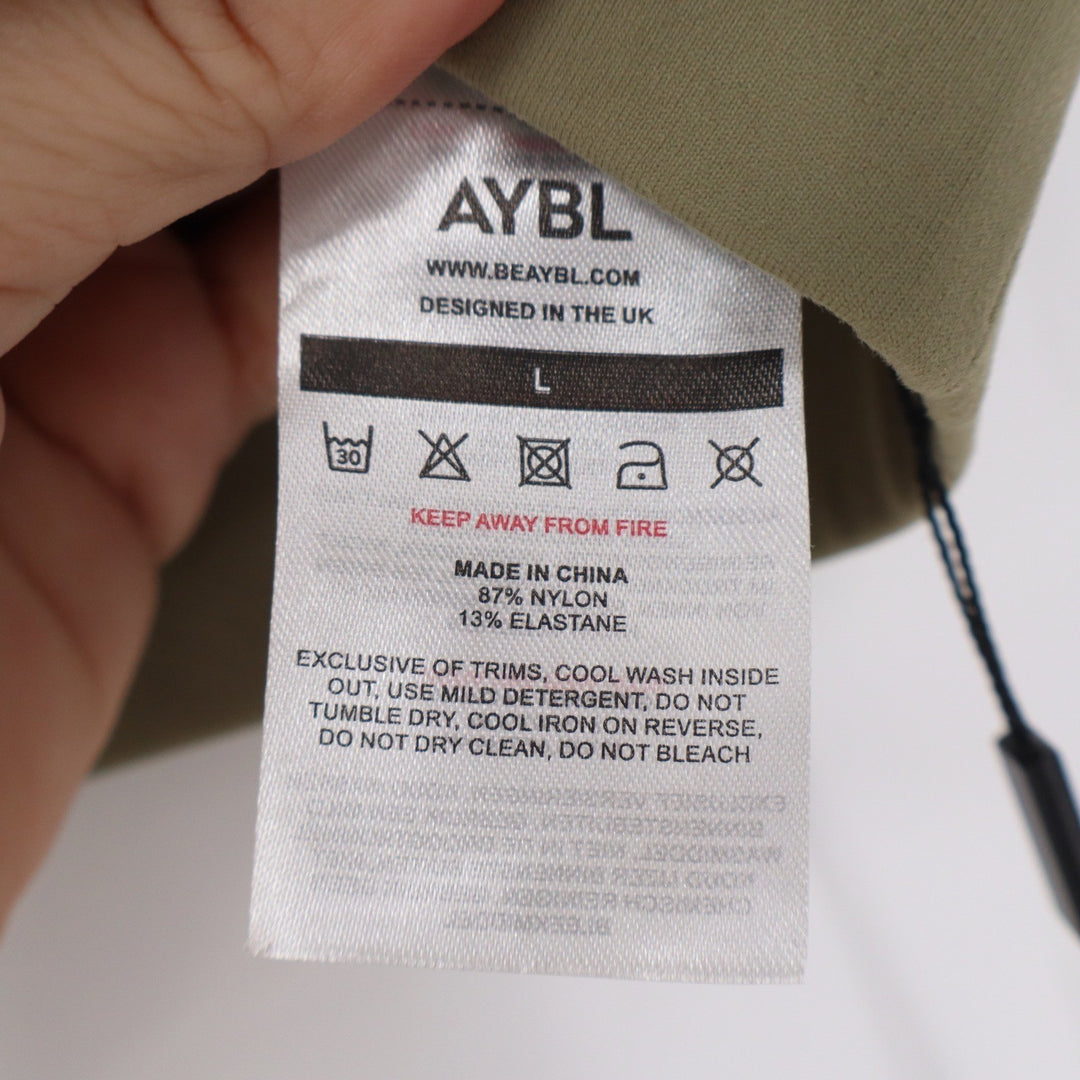 AYBL Core Sports Bra Olive Green Racerback Mesh Lined Size L