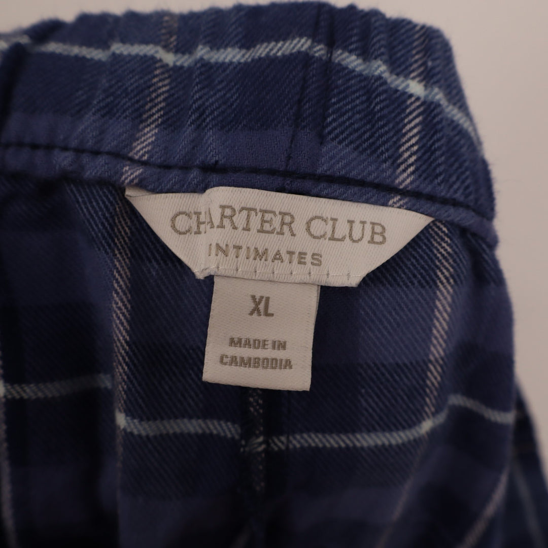 Charter Club Intimates Separates Table Pajama Pants Womens XL Blue Bennet Plaid