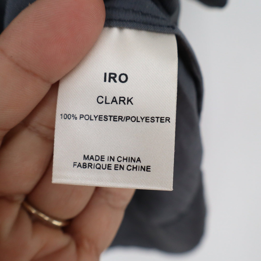 IRO Clark Charcoal Grey Ladder Cut Out Sleeve Tunic Blouse Top Womens 36