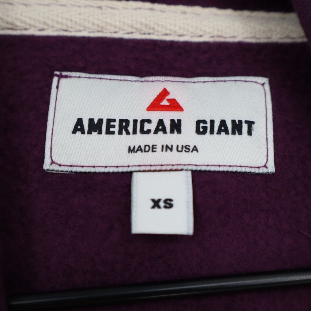 American Giant Midweight Hoodie Womens XS Blackberry Wine Cotton Kangaroo Pocket